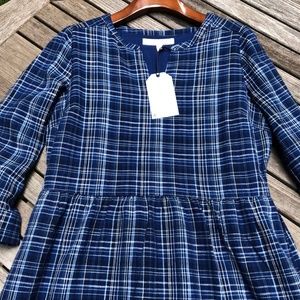 NWT Seasalt Cornwall Magnolia Bloom Checked Dress, Cotton, Size US 4 UK 8 EU 36